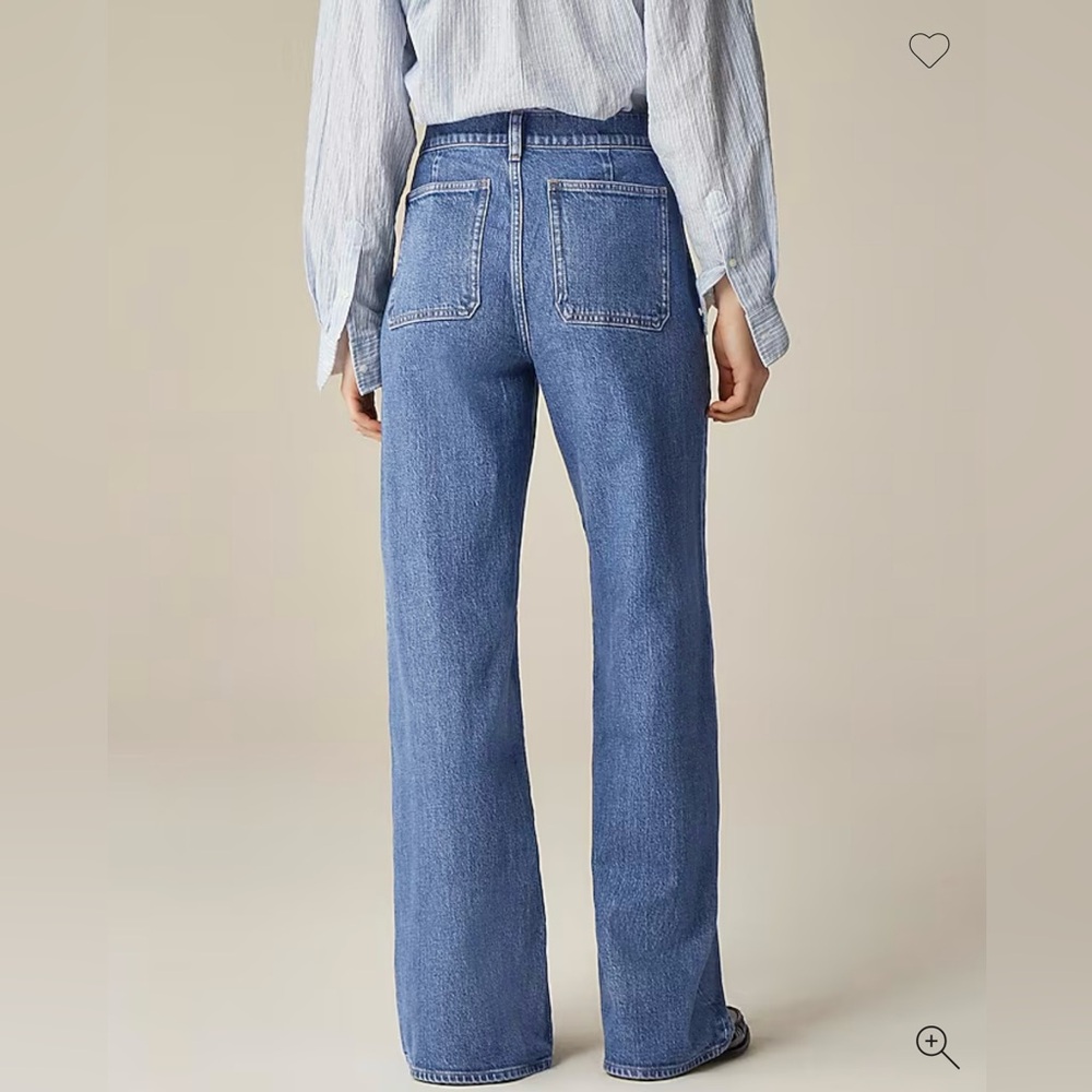 NWT! J.Crew Camp Pocket Wide Leg Jean Cargo Denim Stretch Cotton Blend Blue 29 - Picture 2 of 6